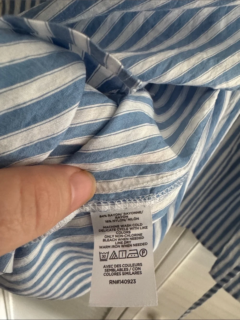 LOFT Striped Asymmetrical Side Tie Tunic Shirt
